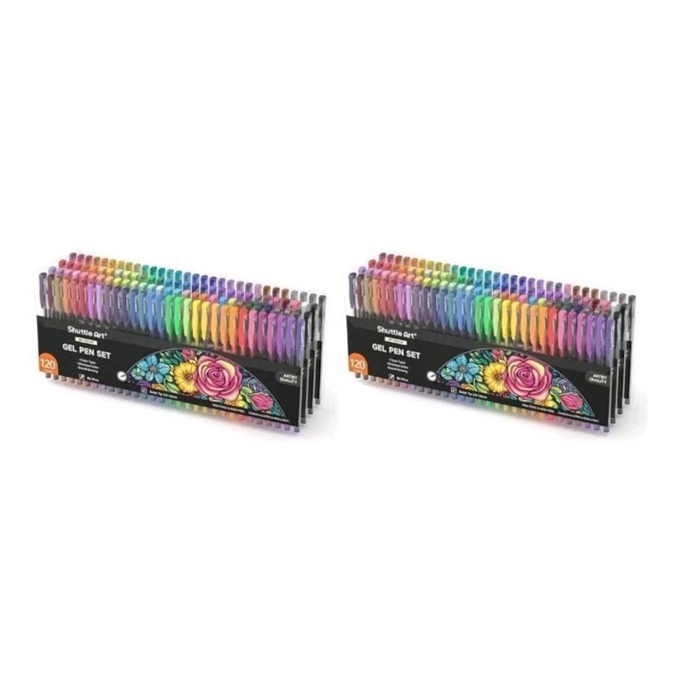 240 Pack Glitter Gel Pens, 120 Colors Glitter Gel Pen Set Shuttle Art New! - Picture 3 of 3